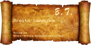 Breita Tavaszka névjegykártya